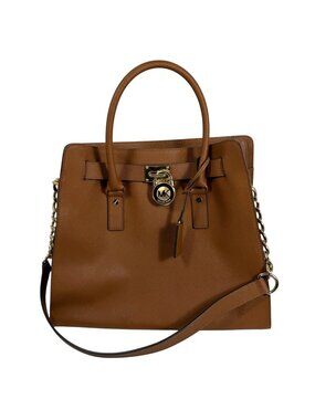 Michael Kors Hamilton Large North South Tote in Brown Saffiano Leather